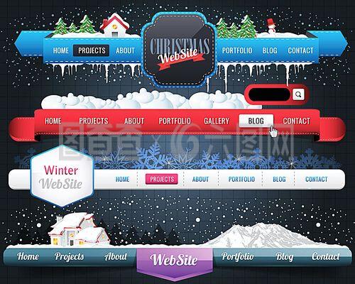 创意圣诞节新年主题网站导航